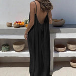 2026 Loose-Fit Spaghetti Strap Dress Women's Casual Homewear Summer Dress Solid-Color Vacation Cool Homewear - flohmarkt-deutschland.shop