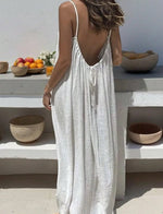 2026 Loose-Fit Spaghetti Strap Dress Women's Casual Homewear Summer Dress Solid-Color Vacation Cool Homewear - flohmarkt-deutschland.shop