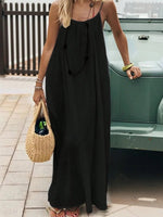 2026 Loose-Fit Spaghetti Strap Dress Women's Casual Homewear Summer Dress Solid-Color Vacation Cool Homewear - flohmarkt-deutschland.shop
