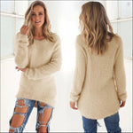 2026, Plus Größe Frauen Warme Pullover Einfarbig O Hals Lose Gestrickte Pullover Lange Pullover Casual Bluse Dame Oversize Kleidung - flohmarkt-deutschland.shop