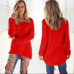 2026, Plus Größe Frauen Warme Pullover Einfarbig O Hals Lose Gestrickte Pullover Lange Pullover Casual Bluse Dame Oversize Kleidung - flohmarkt-deutschland.shop