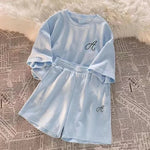 2026 Summer Women Shorts Sets Casual Two Pieces Short Sleeve T Shirts and High Waist Short Pants Solid Outfits Tracksuit 2PCS - flohmarkt-deutschland.shop
