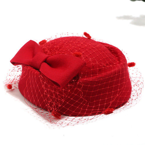 Korean Style Women's Wool Felt Bowler Hat for Winter