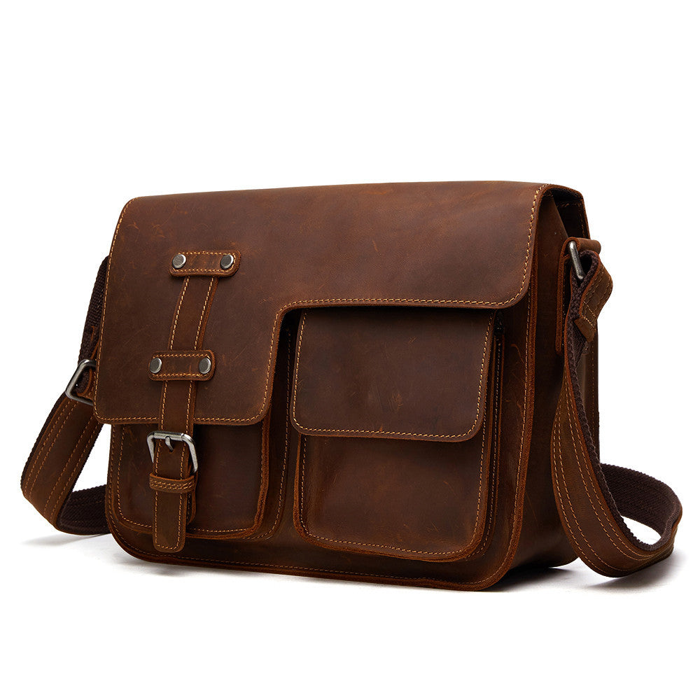 Men's Leather Shoulder Bag - Business Messenger Bag
