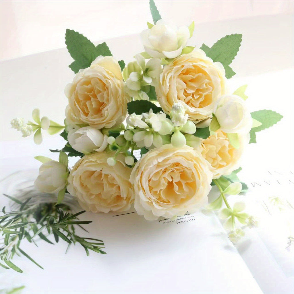 Artificial Peony and Rose Bouquet for Home Decor