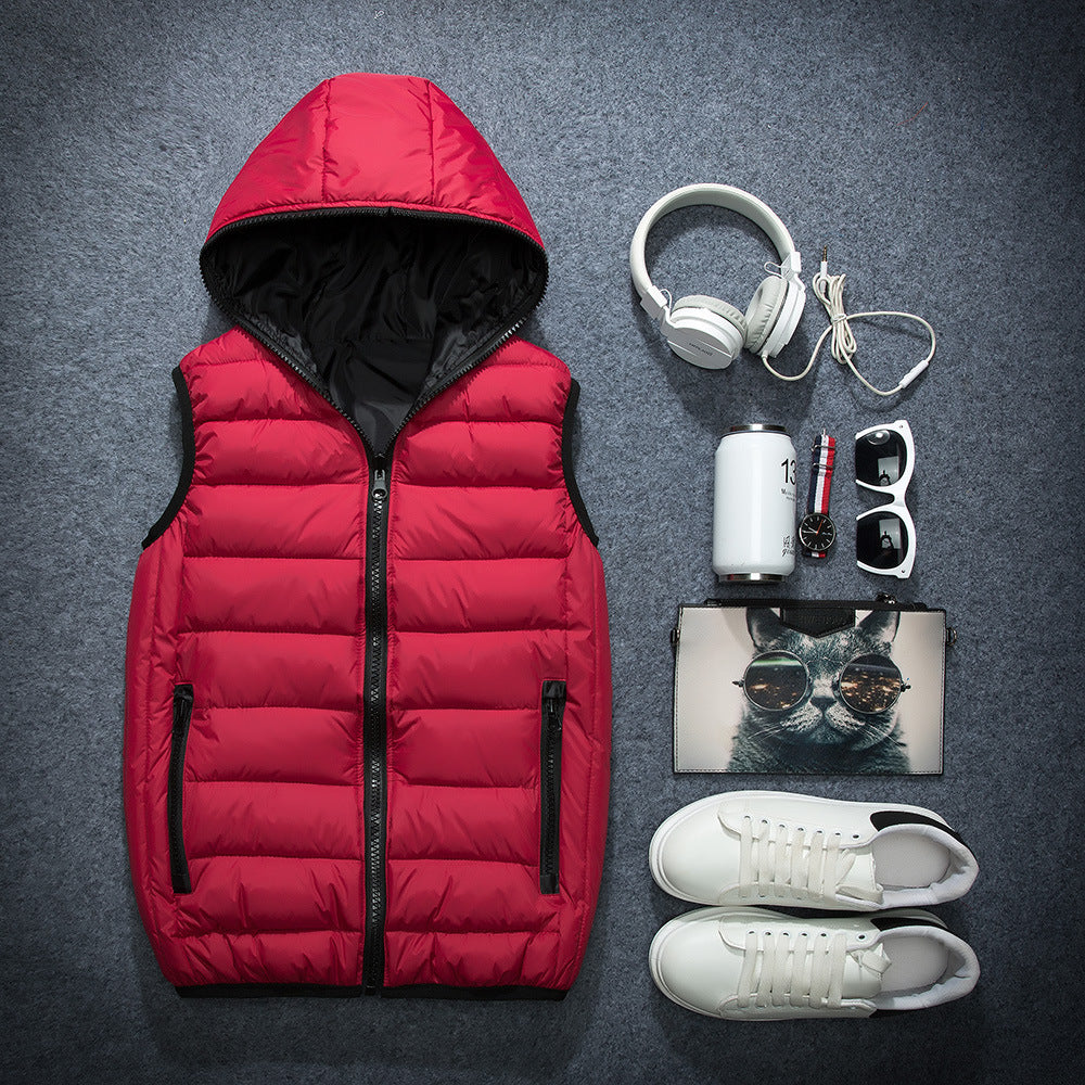 Korean Style Couple's Down Cotton Vest for Fall/Winter