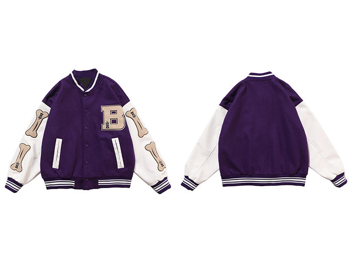 TKPA 2020 Men's Retro Color Block Baseball Jacket