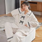 2Pcs/set women's pajamas autumn and winter students home wear padded and thickened warm princess clothes women's clothing - flohmarkt-deutschland.shop