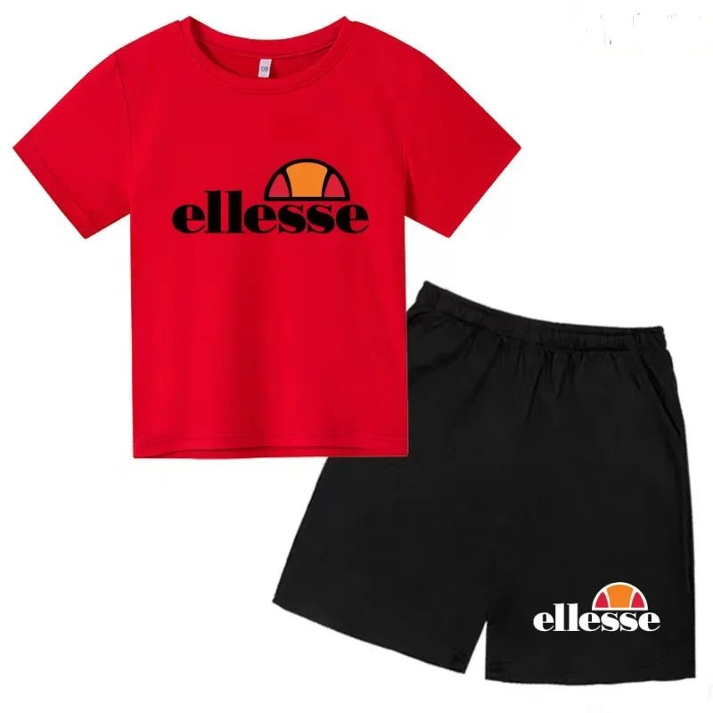 3-12 ans, garçons, filles, tout-petits, manches courtes + shorts,Vêtem imprimé lettres, ensemble sportif décontracté deux pièces - flohmarkt-deutschland.shop
