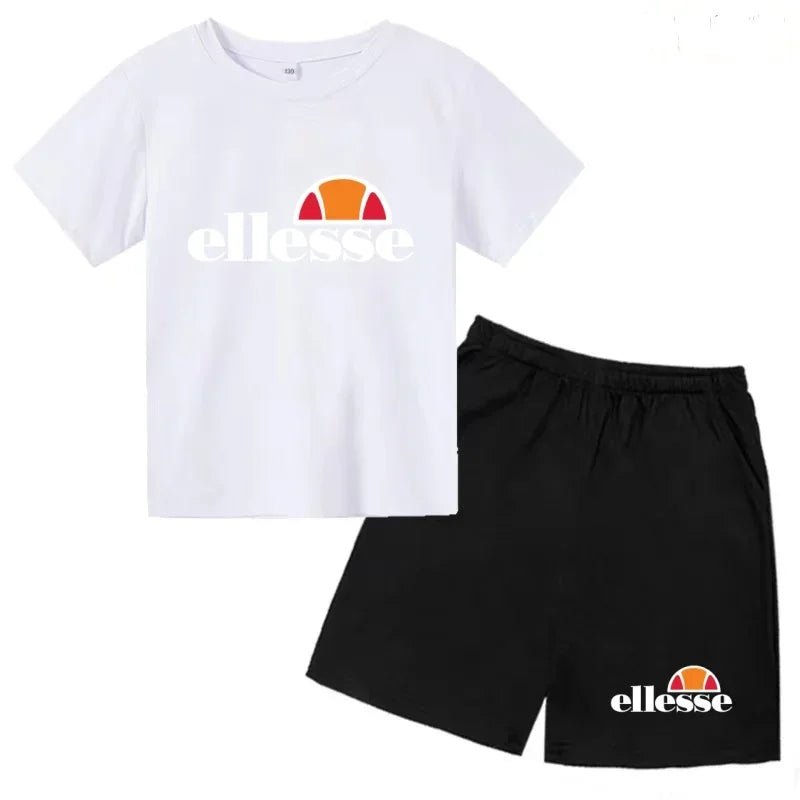 3-12 ans, garçons, filles, tout-petits, manches courtes + shorts,Vêtem imprimé lettres, ensemble sportif décontracté deux pièces - flohmarkt-deutschland.shop