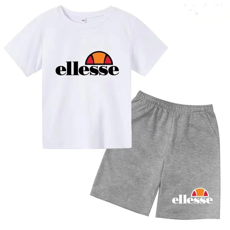 3-12 ans, garçons, filles, tout-petits, manches courtes + shorts,Vêtem imprimé lettres, ensemble sportif décontracté deux pièces - flohmarkt-deutschland.shop