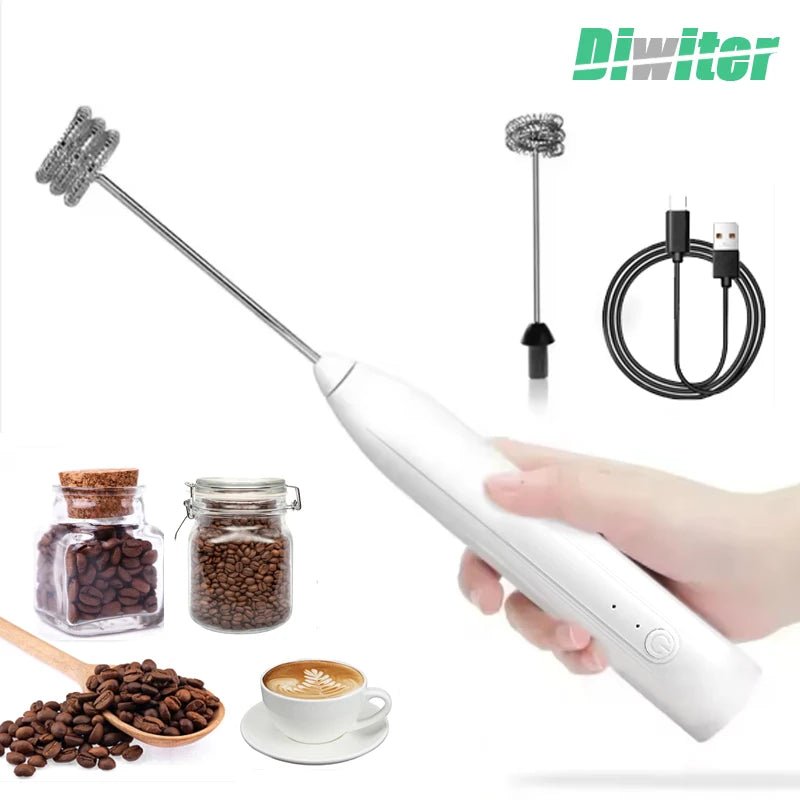 3-Gang-Küchenartikel, USB-Aufladung, elektrischer Schneebesen, Mini-Mixer, Küchenzubehör, Mixer, Haushalts-Gadgets, Doppelkopfstange - flohmarkt-deutschland.shop