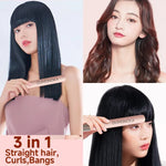 3 in 1 Hair Iron High Quality flat iron Straightening hot comb mini professional hair straightener & Curling Iron Styling Tools - flohmarkt-deutschland.shop