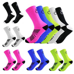 3 Pairs Cycling Socks Men Breathable Mesh Road MTB Bike Socks Bicycle Pattern Mid Tube Outdoor Sport Racing Socks Running Stripe - flohmarkt-deutschland.shop