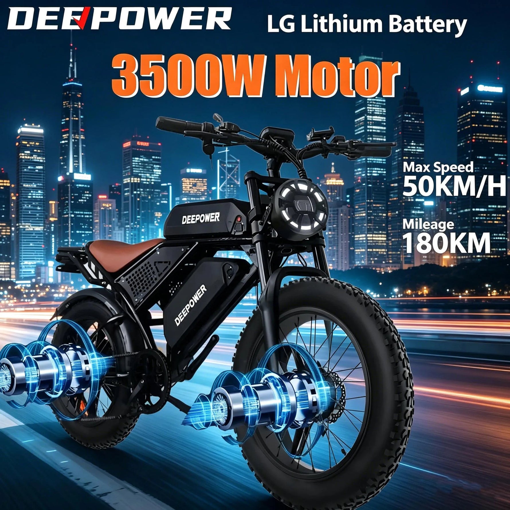 3000W Dual-Motor 48V60 Fahrrad All-Terrain Mountain E-Bike mit breiten Reifen für Erwachsene, geeignet für Schnee und Wüsten, Elektrofahrrad für Erwachsene - flohmarkt-deutschland.shop