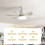 30W/40W Ceiling Fan with Remote Control LED Light Fan E27 Base, Intelligent Silent Ceiling Fan for Bedroom and Living Room - flohmarkt-deutschland.shop