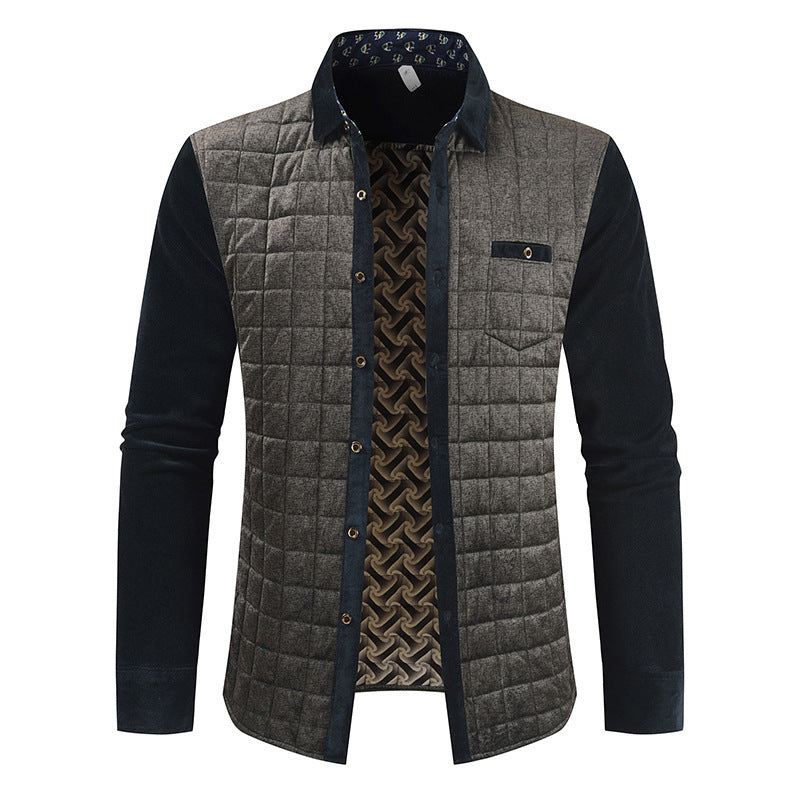 2020 Men's Casual Color Block Plaid Jacket