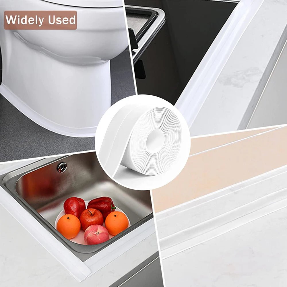 3.2M Bath Caulk Tape Self Adhesive PVC Oil-Proof Kitchen Sink Edge Corner Wall Sticker Waterproof Toilet Sealing Strip Tape - flohmarkt-deutschland.shop