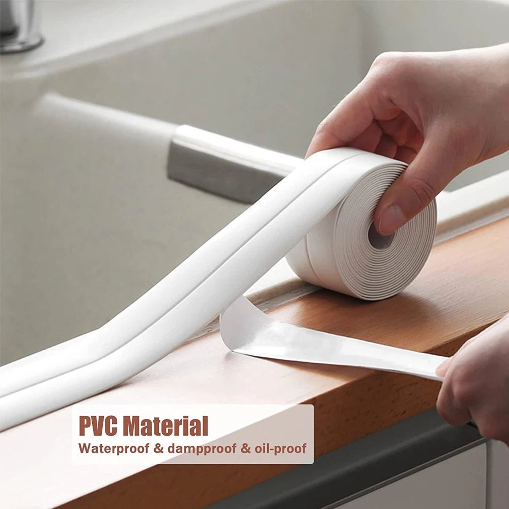 3.2M Bath Caulk Tape Self Adhesive PVC Oil-Proof Kitchen Sink Edge Corner Wall Sticker Waterproof Toilet Sealing Strip Tape - flohmarkt-deutschland.shop