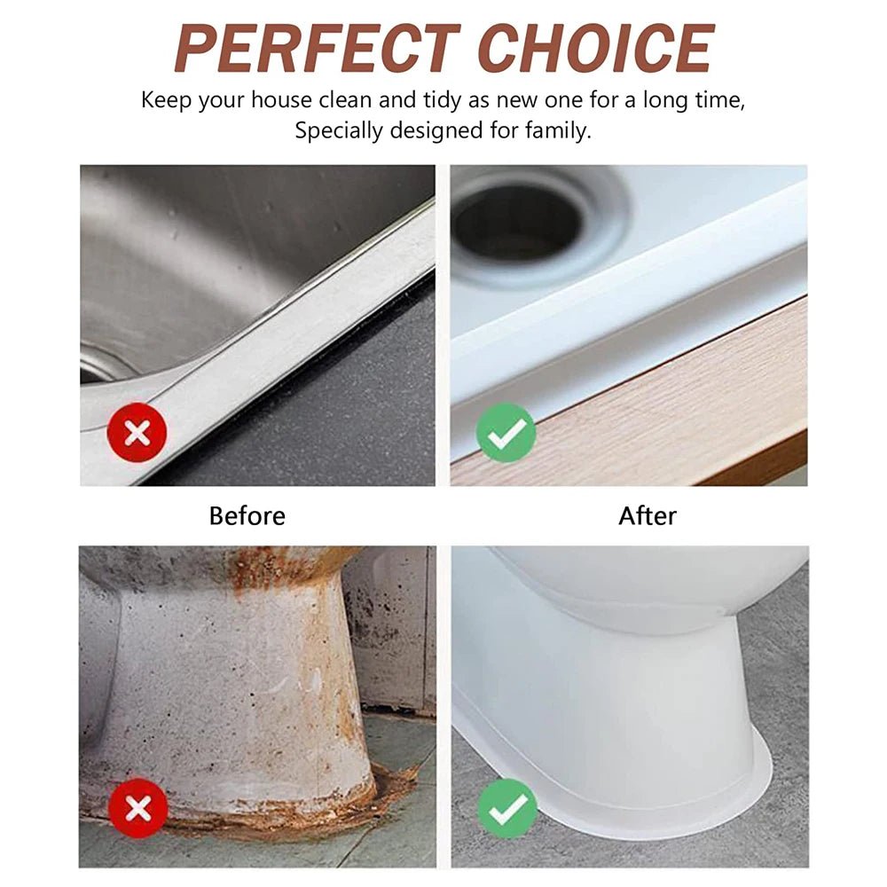 3.2M Bath Caulk Tape Self Adhesive PVC Oil-Proof Kitchen Sink Edge Corner Wall Sticker Waterproof Toilet Sealing Strip Tape - flohmarkt-deutschland.shop