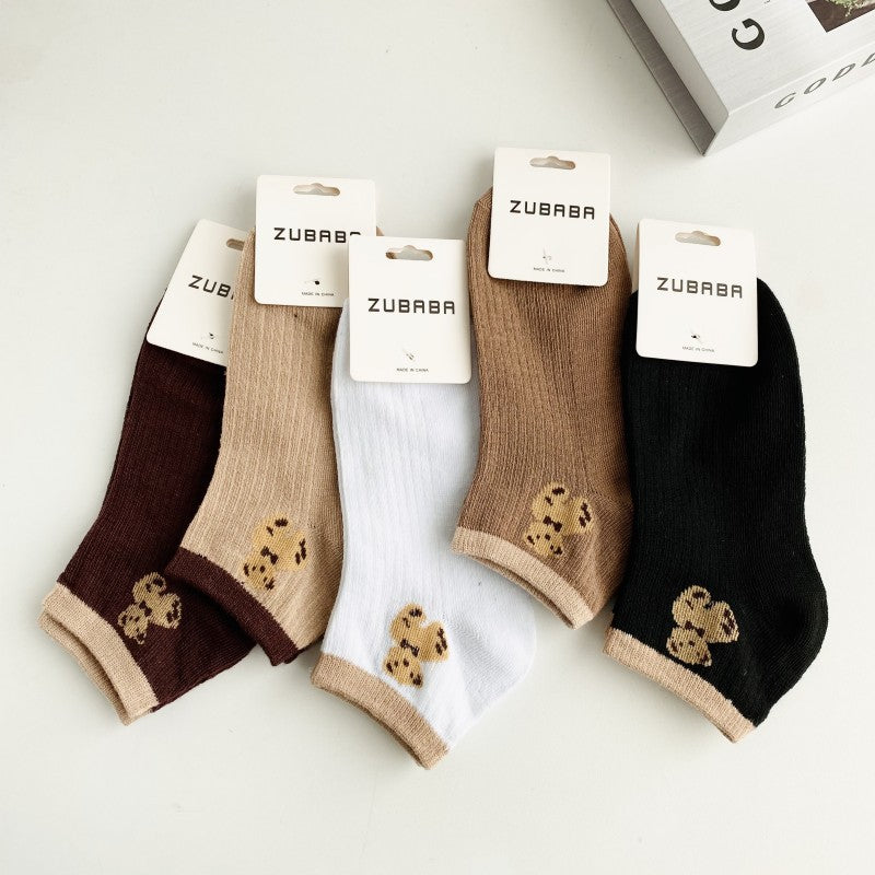 Cute Cartoon Mid-Calf Socks for Women, Japanese Style