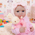 NPK 19inch Lifelike Handmade LouLou Awake Girl Doll with Detailed Painting Real Soft Touch Cute Handy Small Baby Figure