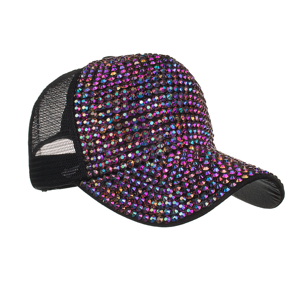 Korean Style Rhinestone Baseball Cap for Sun Protection