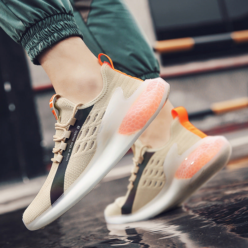 Men's Breathable Flyknit Outdoor Running Sneakers