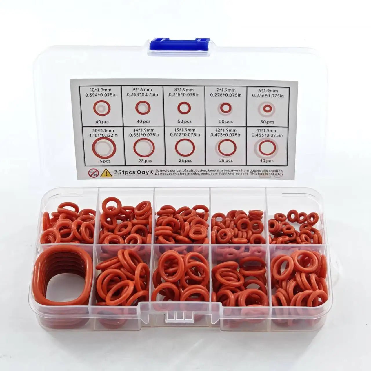 351pcs silicone O-ring set, 10 sizes, oil and heat resistant, suitable for cars and pipelines - flohmarkt-deutschland.shop