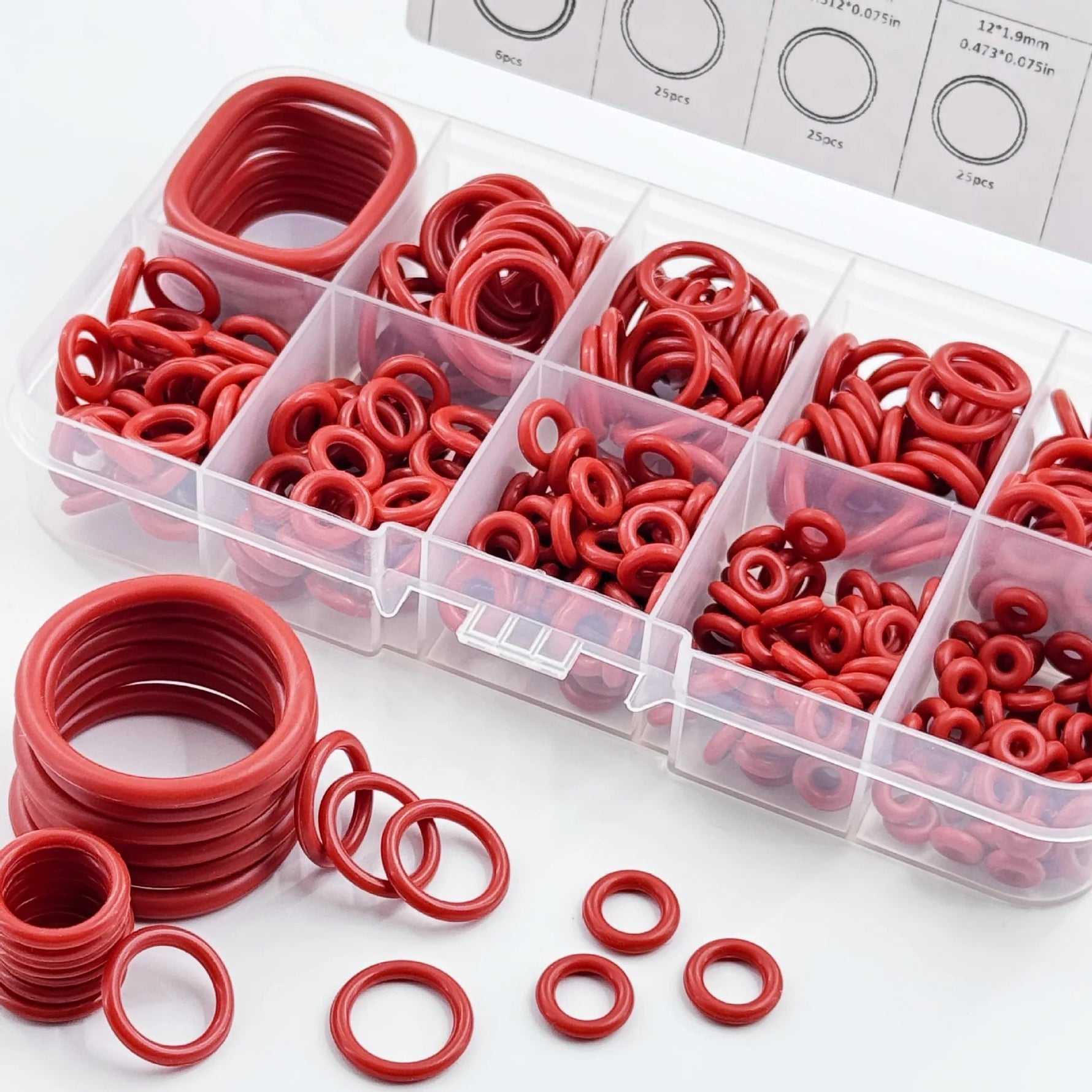 351pcs silicone O-ring set, 10 sizes, oil and heat resistant, suitable for cars and pipelines - flohmarkt-deutschland.shop