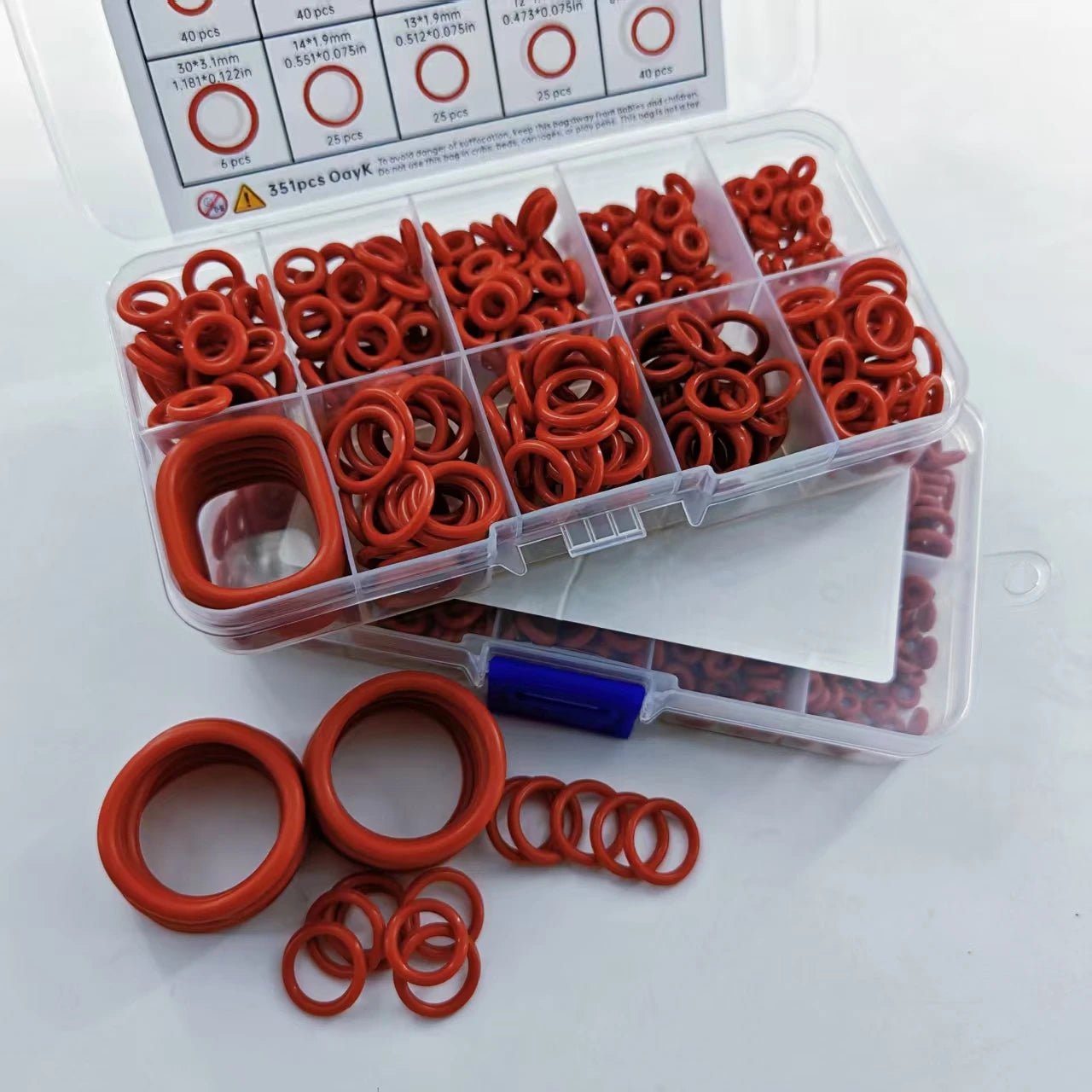351pcs silicone O-ring set, 10 sizes, oil and heat resistant, suitable for cars and pipelines - flohmarkt-deutschland.shop