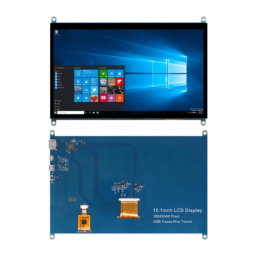 HZWDONE Raspberry Pi Screen 10.1" Touchscreen 1024x600 HDMI Portable Monitor with Fix Hole for Raspberry Pi 5/4/3B/B+ Win11/10/8