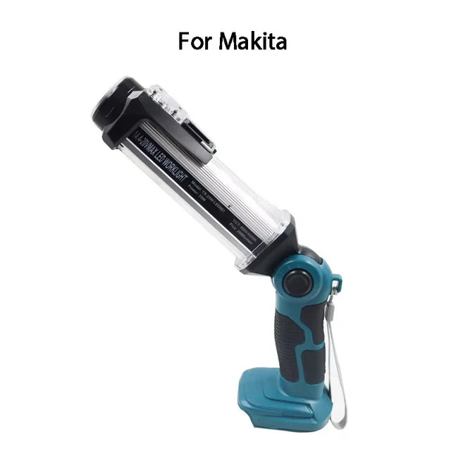 2000LM LED Work Light for Makita 20V Lithium-ion Battery Portable Light Horizontal Down Light Outdoor Handheld Flashlight 35W