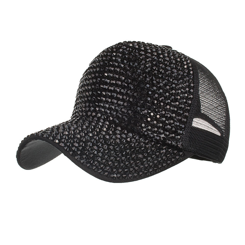 Korean Style Rhinestone Baseball Cap for Sun Protection