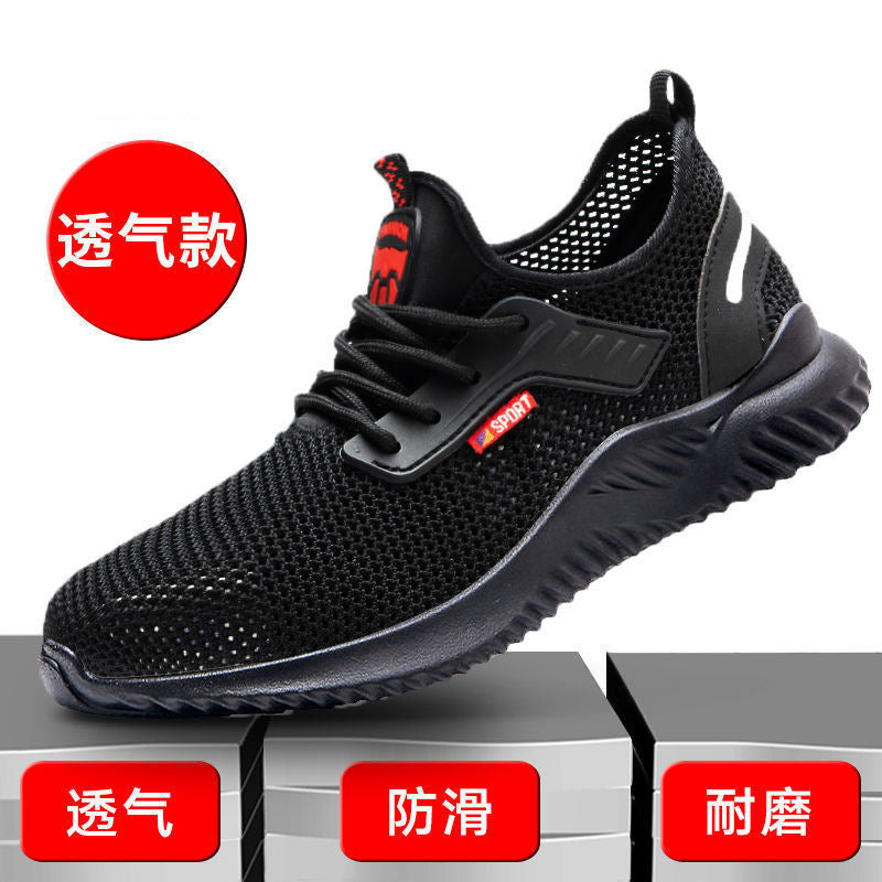 Men's Safety Shoes with Steel Toe, Lightweight & Slip-Resistant