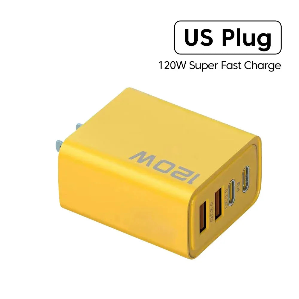 4 Ports USB C PD Charger Quick Charge 3.0 Type C USB Phone Chargers Fast Charging Adapter For iPhone 16 15 Samsung Xiaomi Huawei