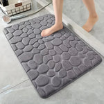 3D Rutschfeste Badematte Mit Cobblestone Relief Memory Foam Badezimmerteppich Absorbierend Maschinenwaschbar - flohmarkt-deutschland.shop