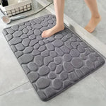 3D Rutschfeste Badematte Mit Cobblestone Relief Memory Foam Badezimmerteppich Absorbierend Maschinenwaschbar - flohmarkt-deutschland.shop