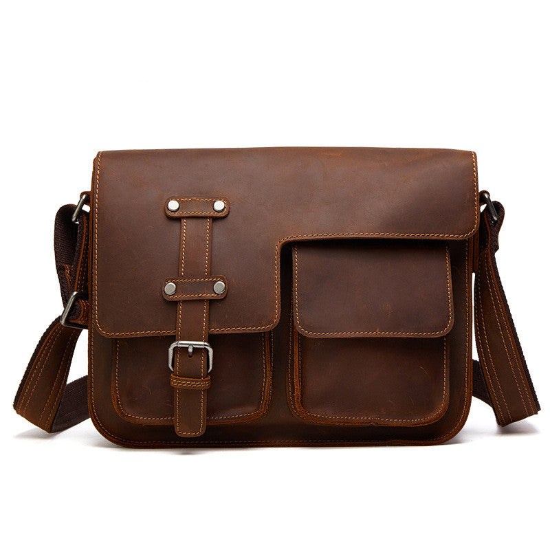 Men's Leather Shoulder Bag - Business Messenger Bag