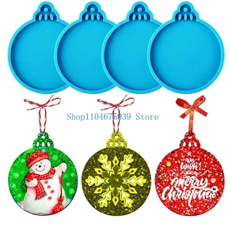 5asd Beautiful Resin Mould Crystal Ornaments Makiing Mold Christmas Round Silicone Mold Handy Blank Mold for Artistic Creator