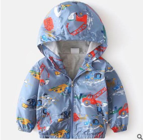 Boys' Casual Hooded Windbreaker Jacket for Spring/Fall