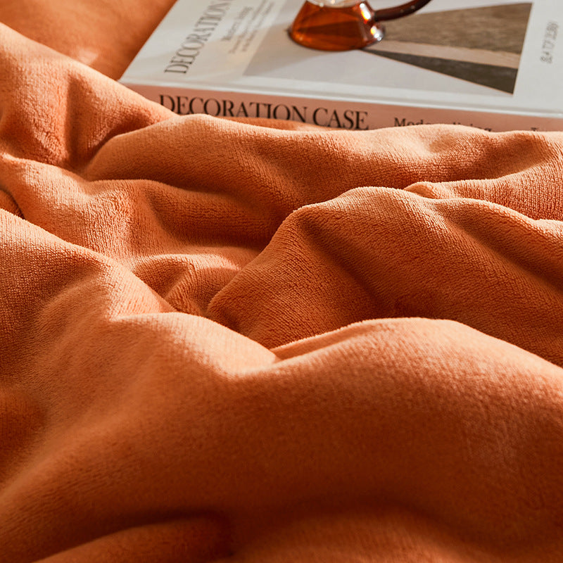 Luxury Thick Solid Color Three-Layer Milk Velvet Blanket