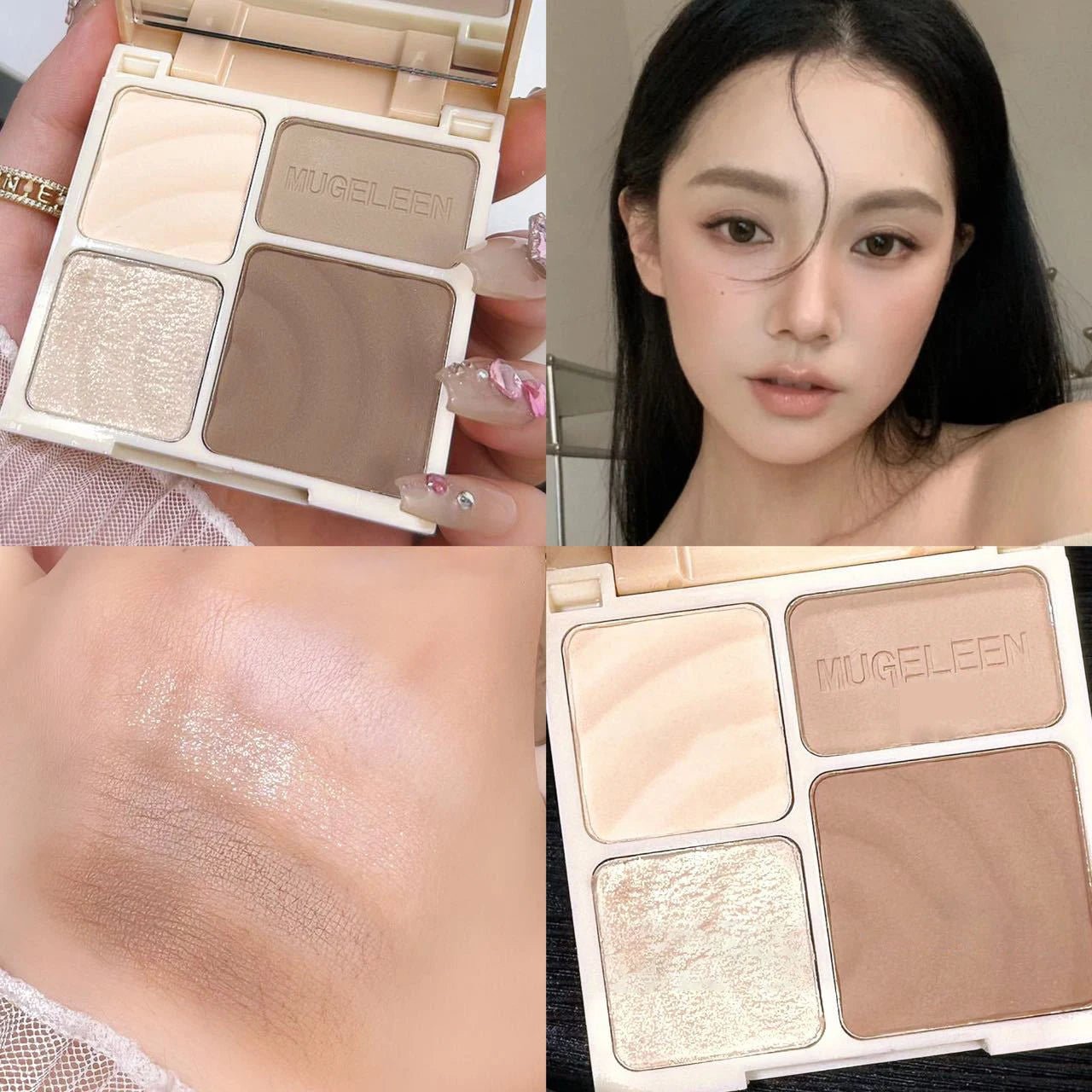 4 Colors Highlighter Contour 3D Facial Bronzer Cosmetic Brightening Beige Matte Highlights Palette Nose Shadow Powder Makeup - flohmarkt-deutschland.shop