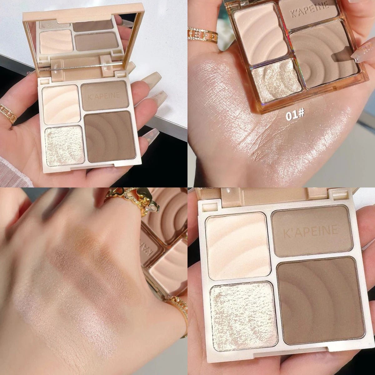 4 Colors Highlighter Contour 3D Facial Bronzer Cosmetic Brightening Beige Matte Highlights Palette Nose Shadow Powder Makeup - flohmarkt-deutschland.shop