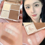 4 Colors Highlighter Contour 3D Facial Bronzer Cosmetic Brightening Beige Matte Highlights Palette Nose Shadow Powder Makeup - flohmarkt-deutschland.shop
