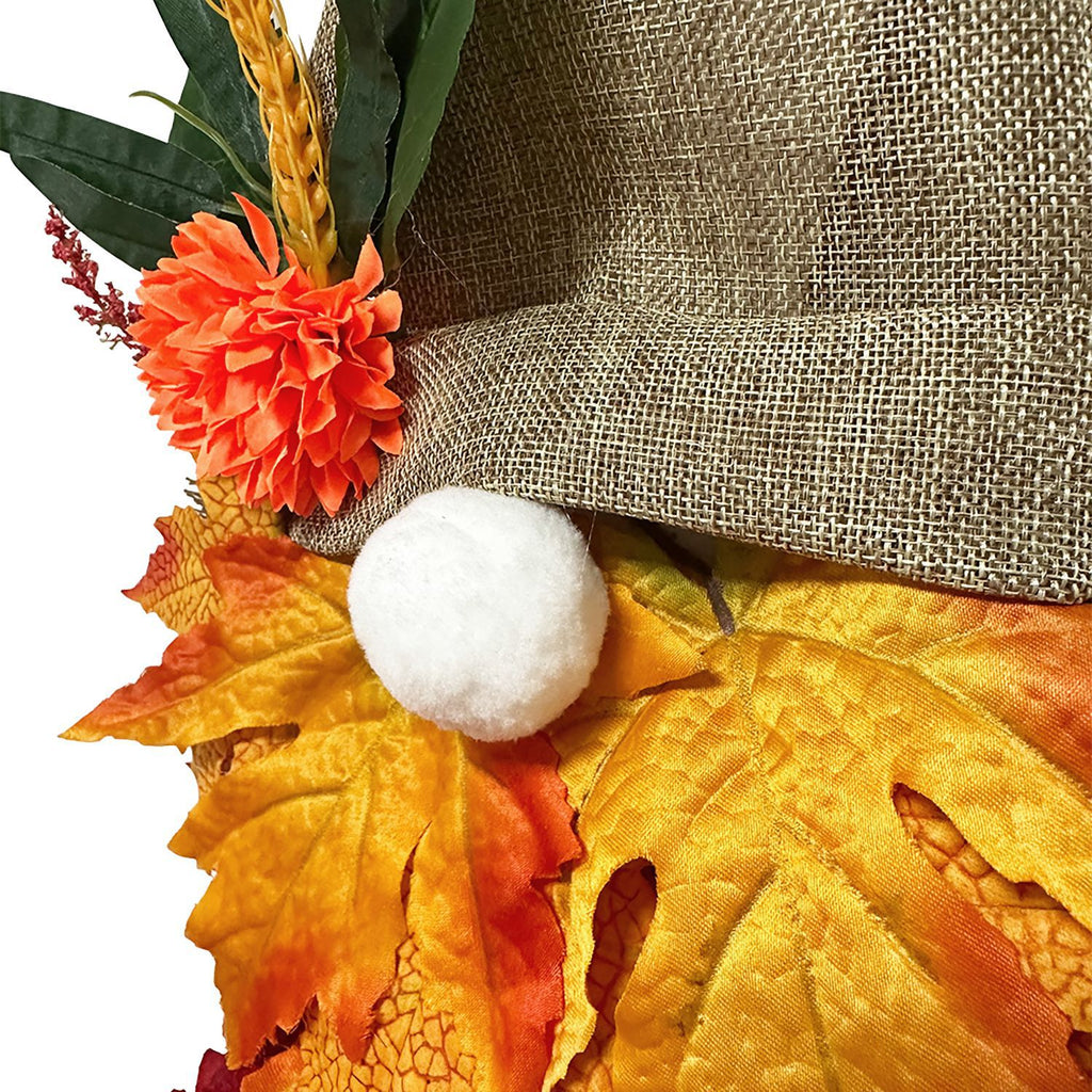 Autumn Gnome Wreath for Halloween and Thanksgiving Decor