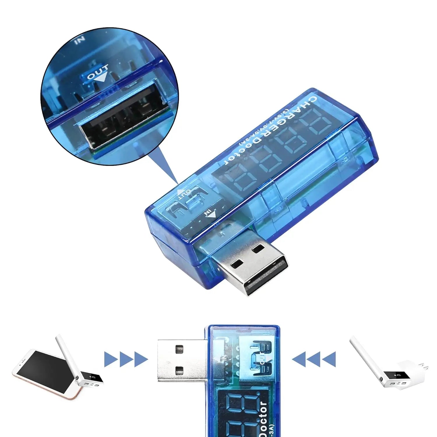USB Charger Doctor Digital Multimeter USB Digital Power Tester Current Voltage Monitor Voltmeter Ammeter Portable USB Detector R