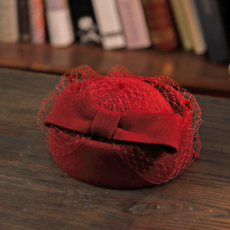 Korean Style Women's Wool Felt Bowler Hat for Winter
