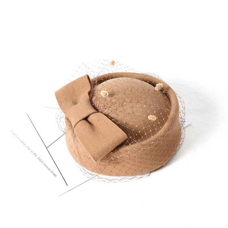 Korean Style Women's Wool Felt Bowler Hat for Winter