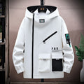Men's Casual Hooded Windbreaker Jacket - Large Size 4XL